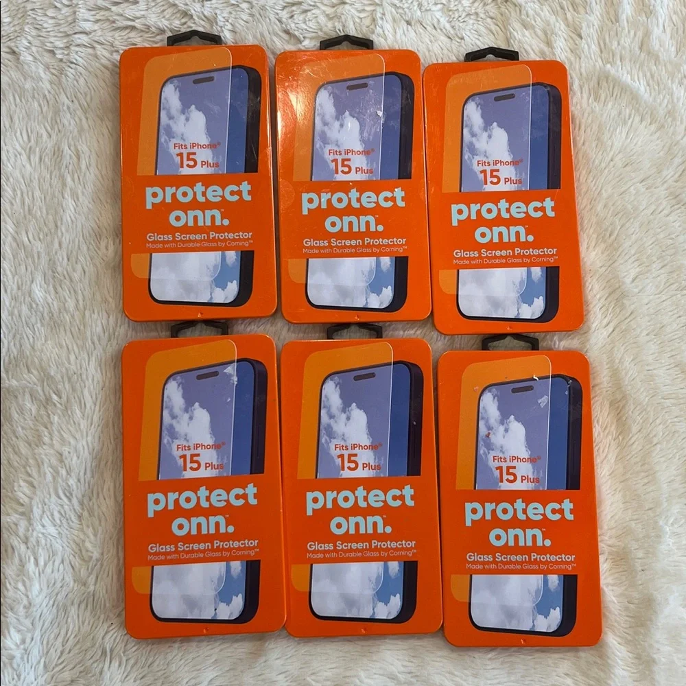 6 iPhone 15 Plus Protect Onn Glass Screen Protector - New